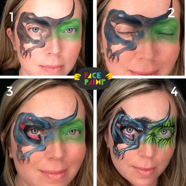 Jurassic “Blue” Face Paint Design by Pam Kinneberg 