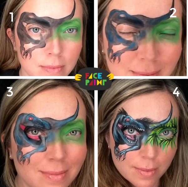 Jurassic Park Dinosaur Face Paint Design