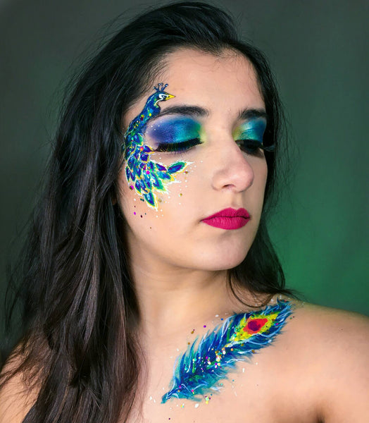 Peacock Face Paint Design