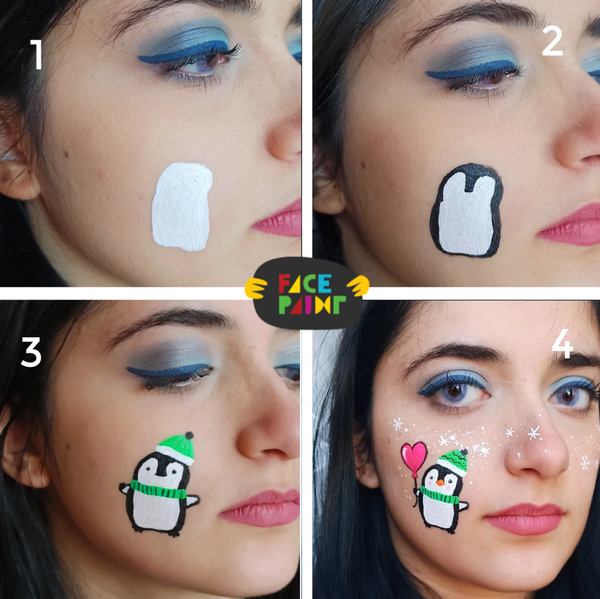 Penguin Face Paint Design