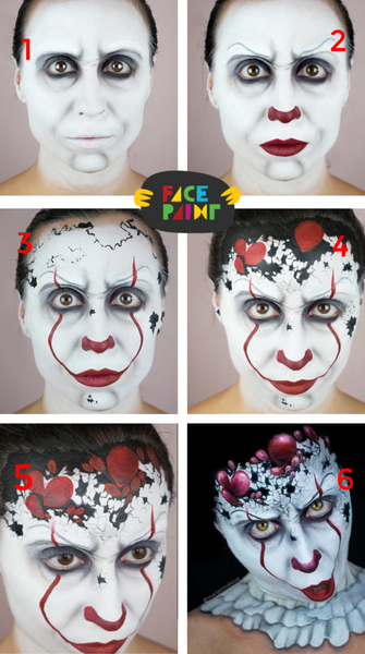 Pennywise Face Paint Tutorial