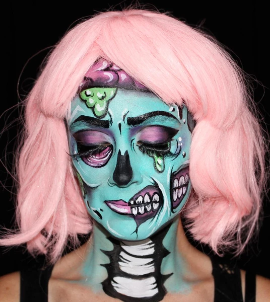 Pop Art Zombie Face Paint Design