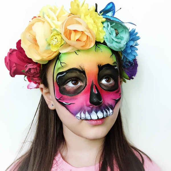 Rainbow Skull Face Paint Tutorial