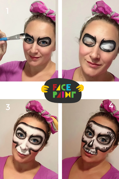 UV Calavera Face Paint Tutorial by Francesca Marchitelli