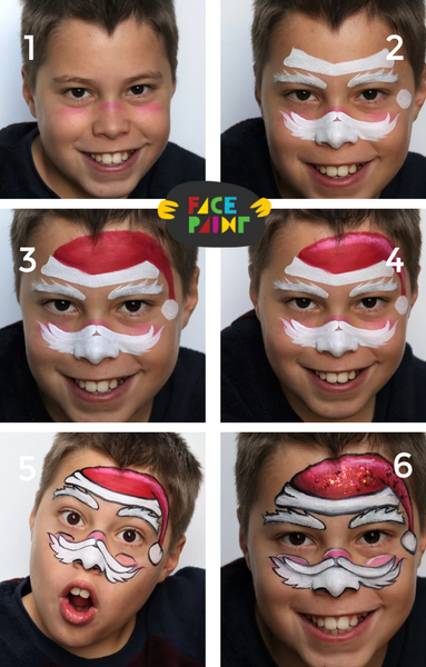 Santa Mask Face Paint Design
