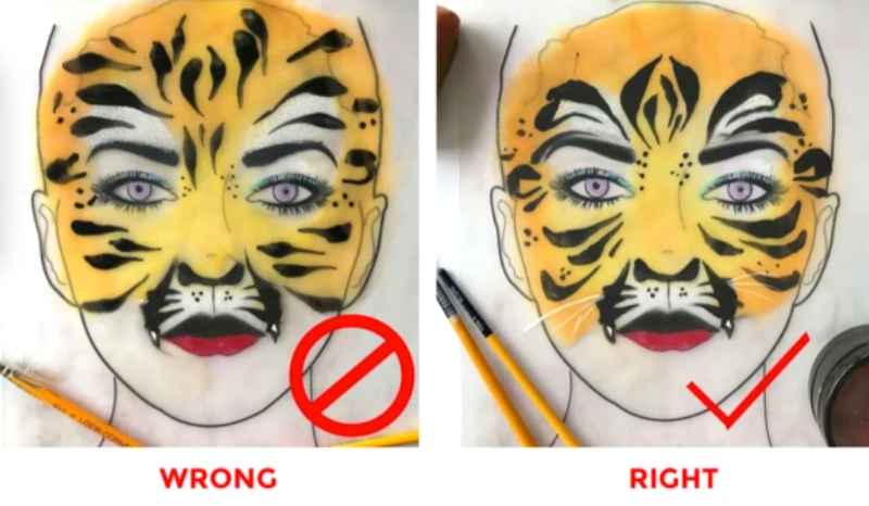 Easy Tiger Face Paint, 3-Step Guide