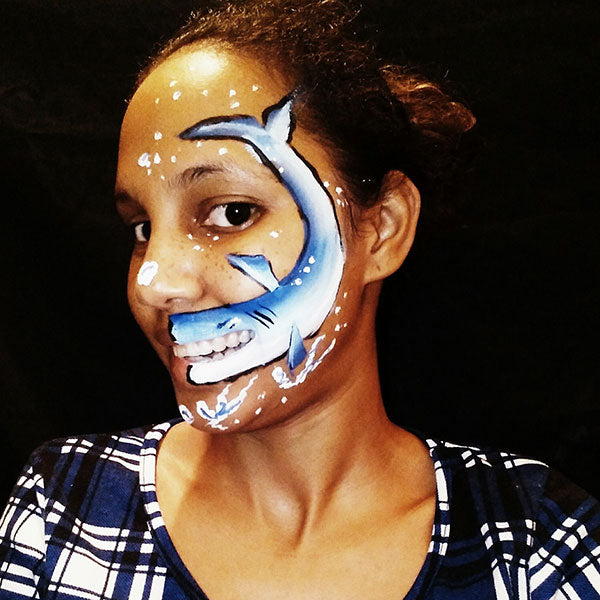 One Stroke Talking Shark Face Paint by Crystal