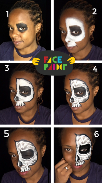 Half Skeleton Face Paint