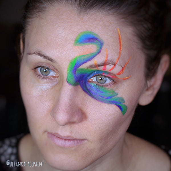 Peacock Face Paint Design by Ulianka - Facepaint.com