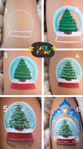 Snowglobe Face Paint Design