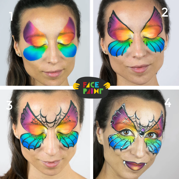 Spider Butterfly Face Paint Design