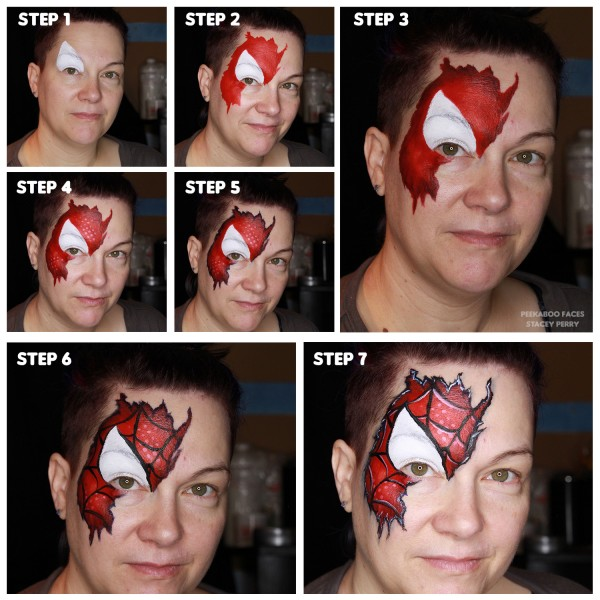 Spiderman Face Paint Design