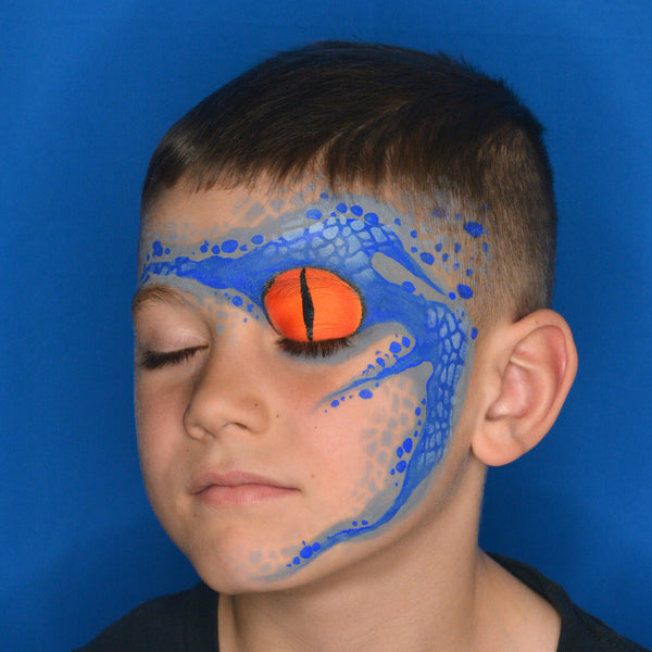 Jurassic “Blue” Face Paint Design by Pam Kinneberg 