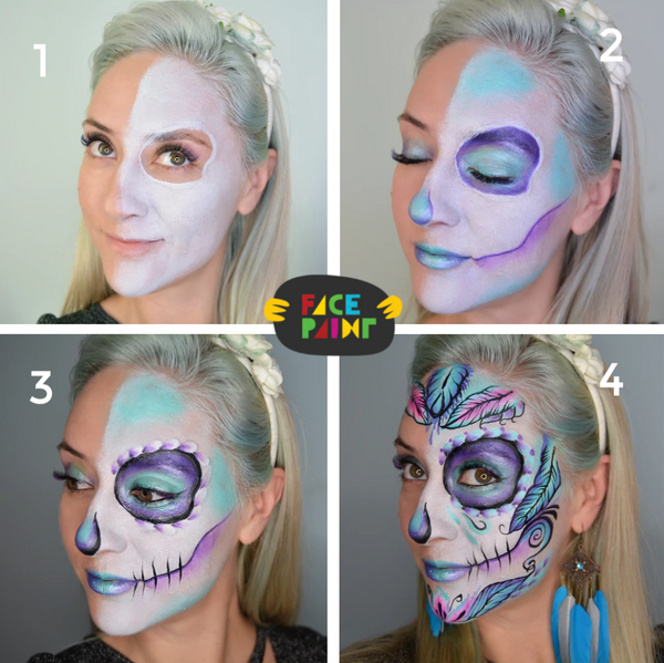 Copy of Sugar Skull Face paint girl, Day of the Dead (Día de los Muert –  velvetify