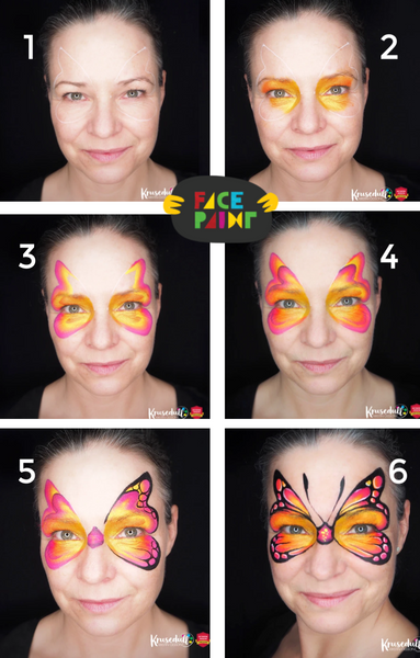 Tropical Butterfly Face Paint Design