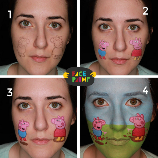 Peppa Pig Face Paint Design