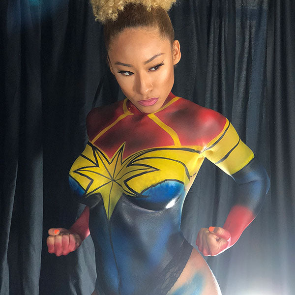 Captain Marvel Body Paint by Fernello