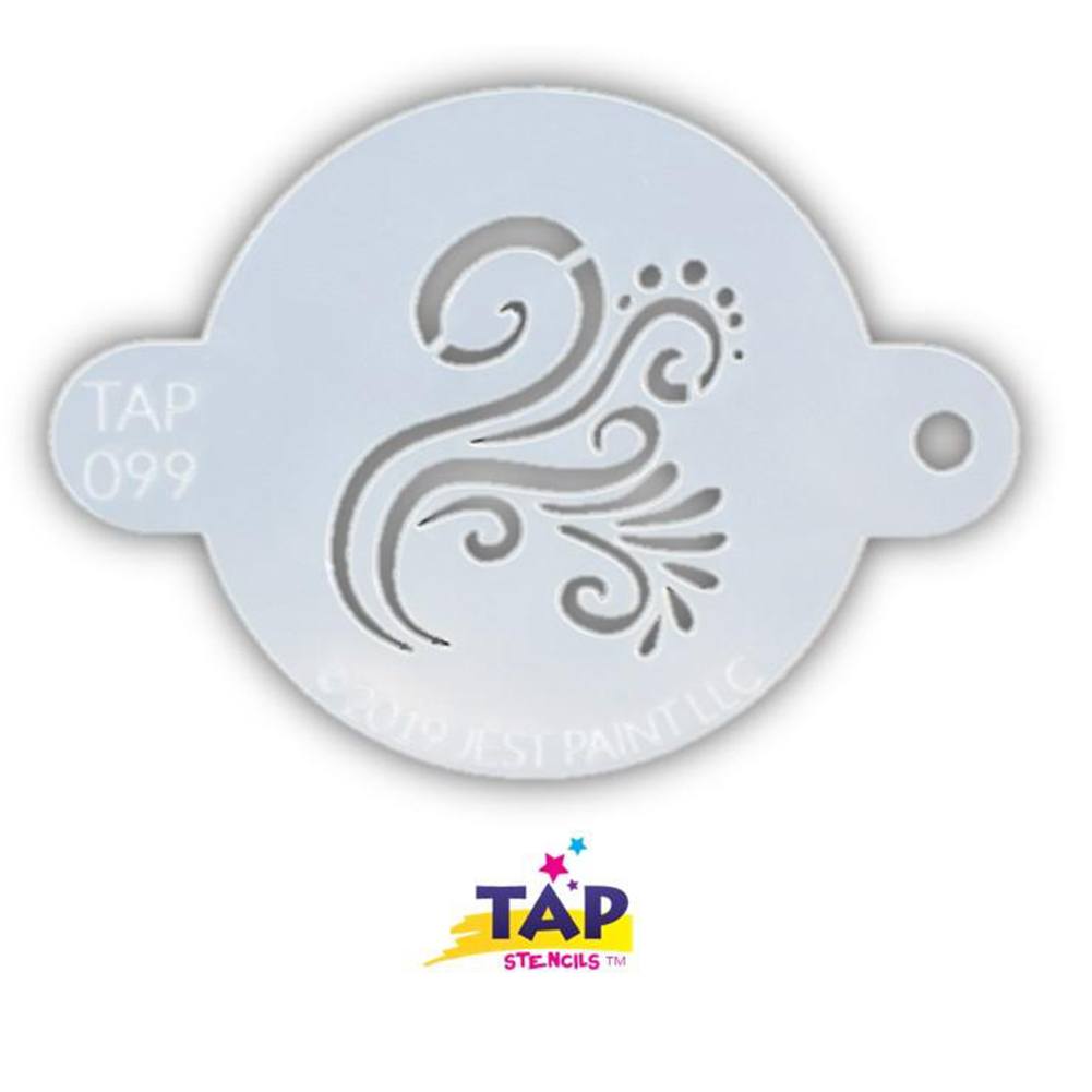 tap face painting stencil swirly detail 099 facepaint com