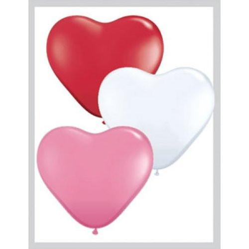 Qualatex Heart Shaped Balloons - 6" (100/bag)