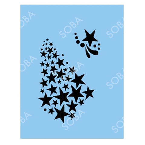 Diva Face Painting Stencil - Moon Stars:  