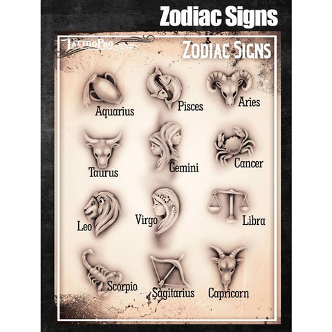 Tattoo Pro Zodiac Signs Series 5 Stencils