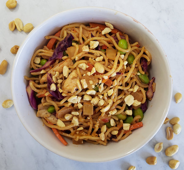 Kimchi Ramen Bowl with Sweet Peanut Sauce