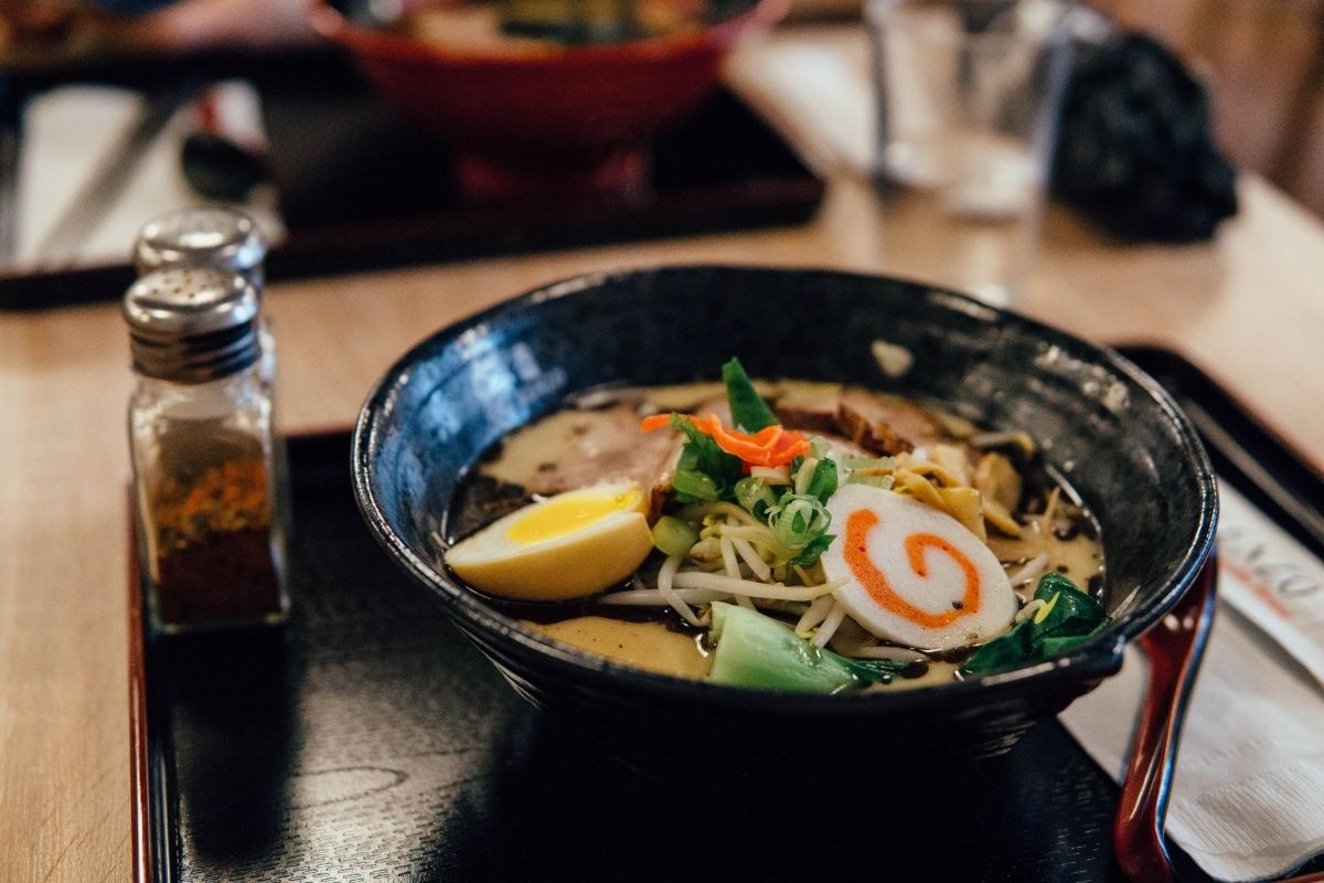 bowl of ramen with toppings