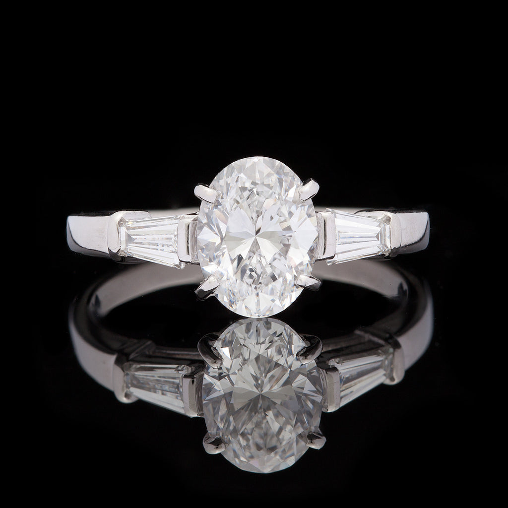 GIA  Bulgari Griffe Oval Diamond Solitaire Ring - 66mint Fine Estate  Jewelry