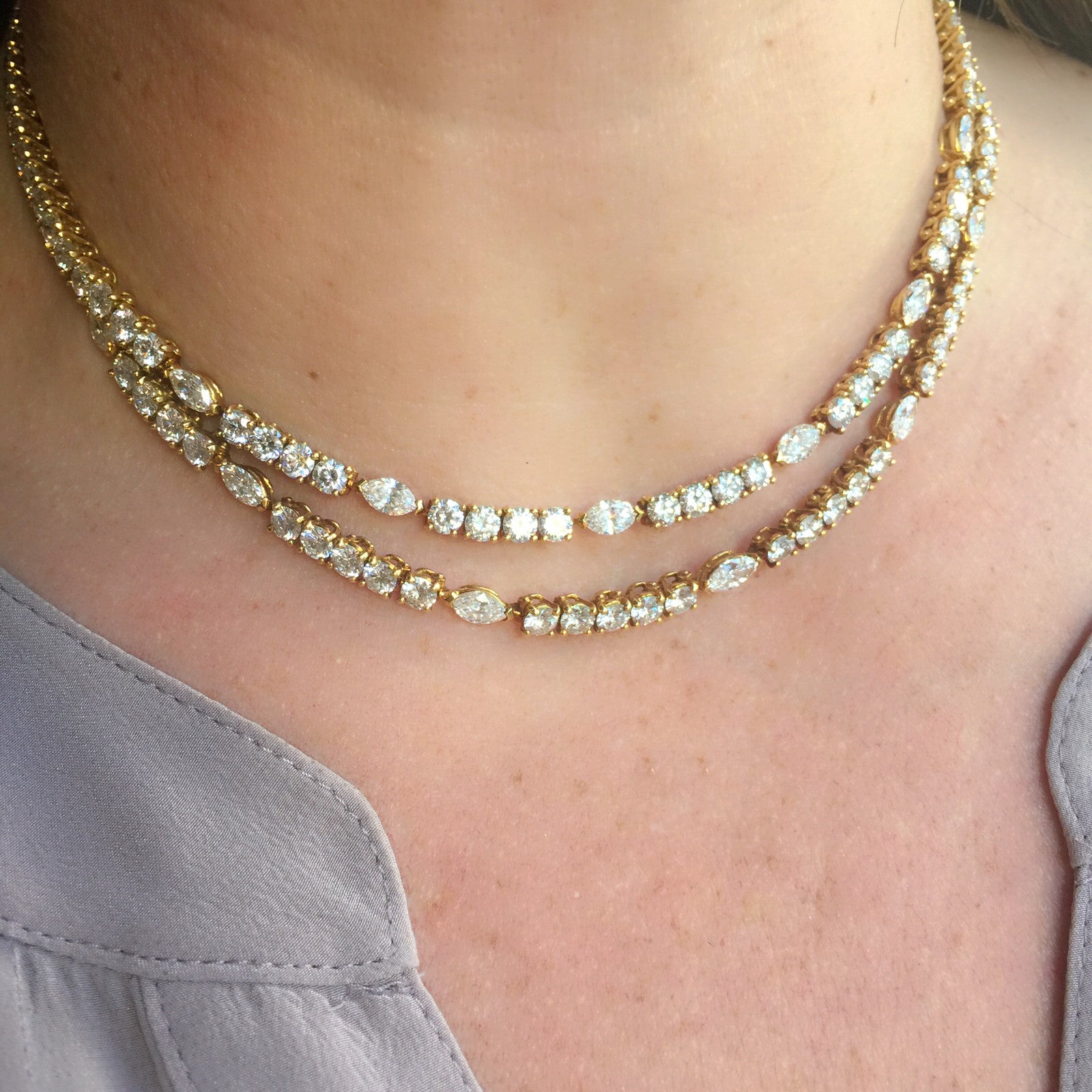 cartier diamond line necklace