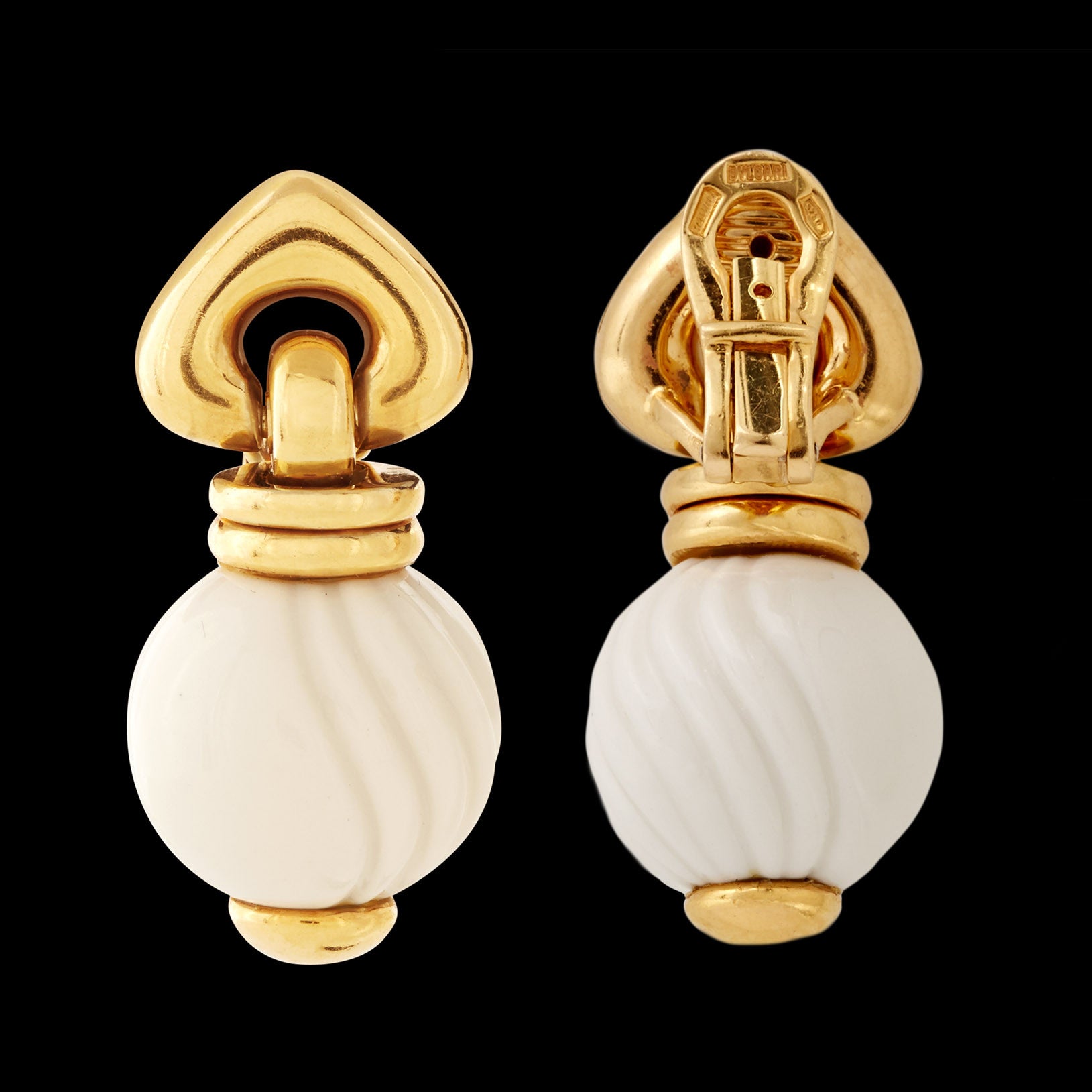 Bulgari Chandra Porcelain Bead Earrings - 66mint Fine Estate Jewelry