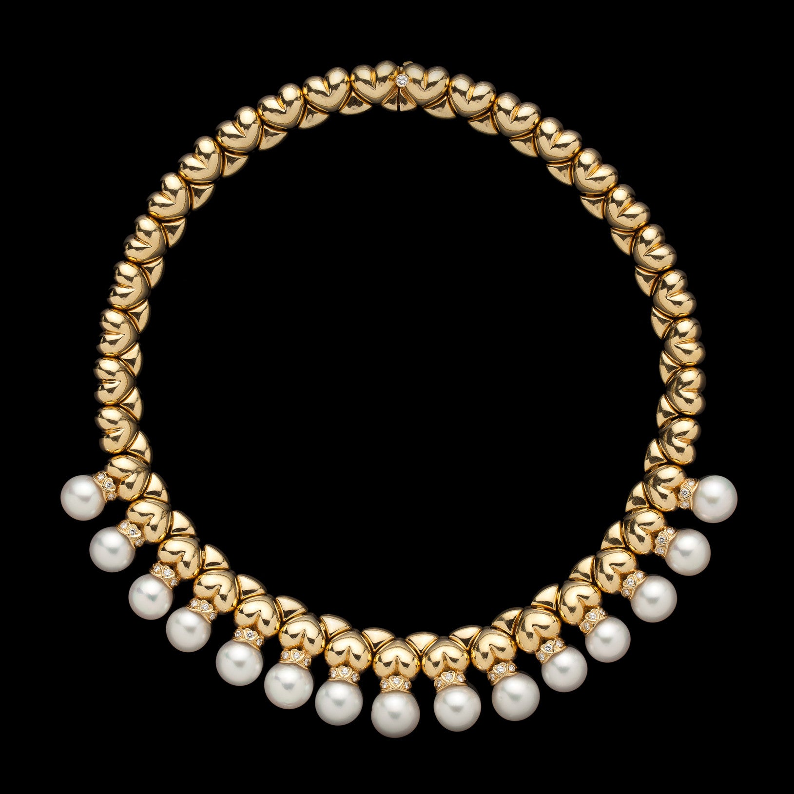 Garrard Pearl & Diamond 18Kt Gold Necklace, 1997 - 66mint Fine Estate ...