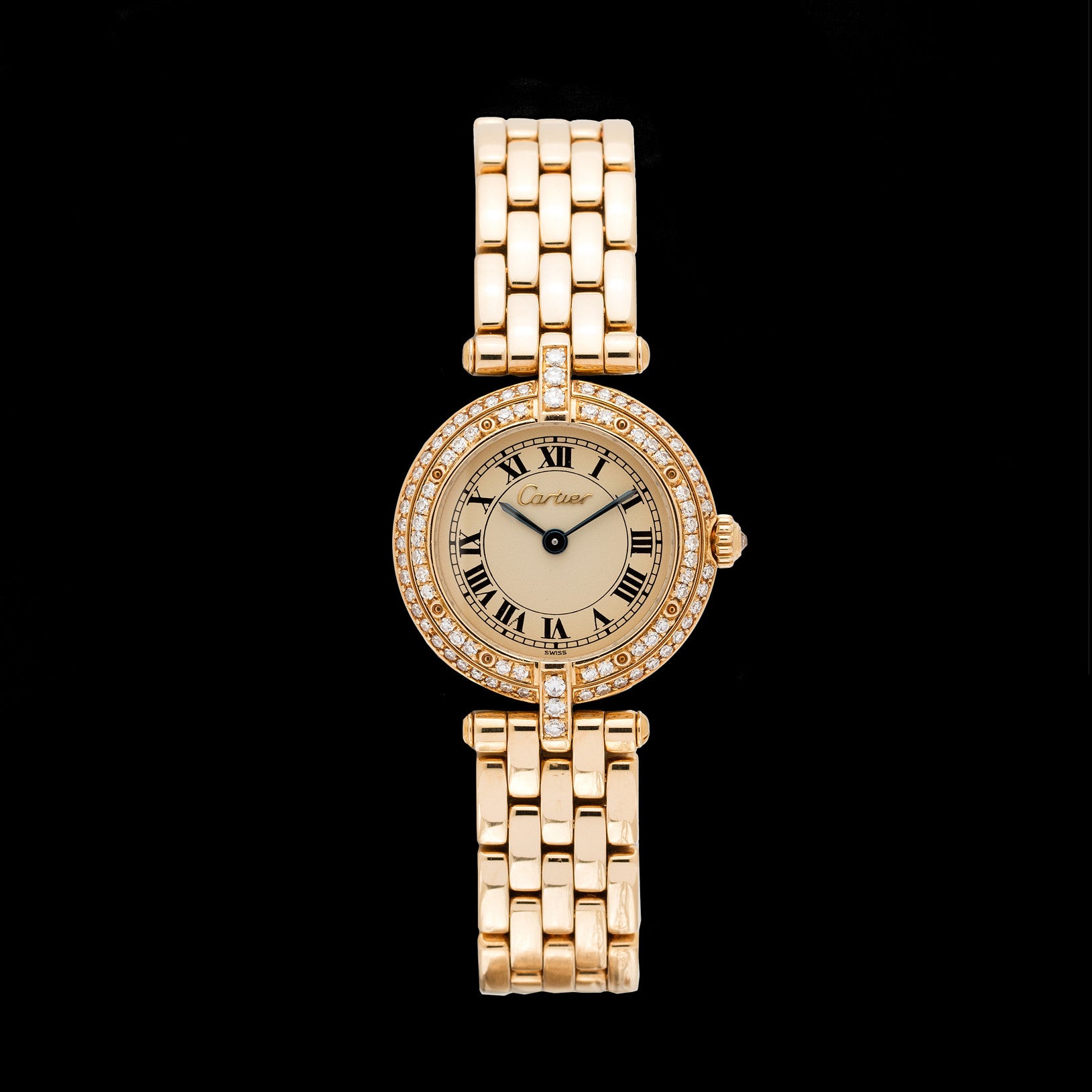 cartier vendome diamond watch