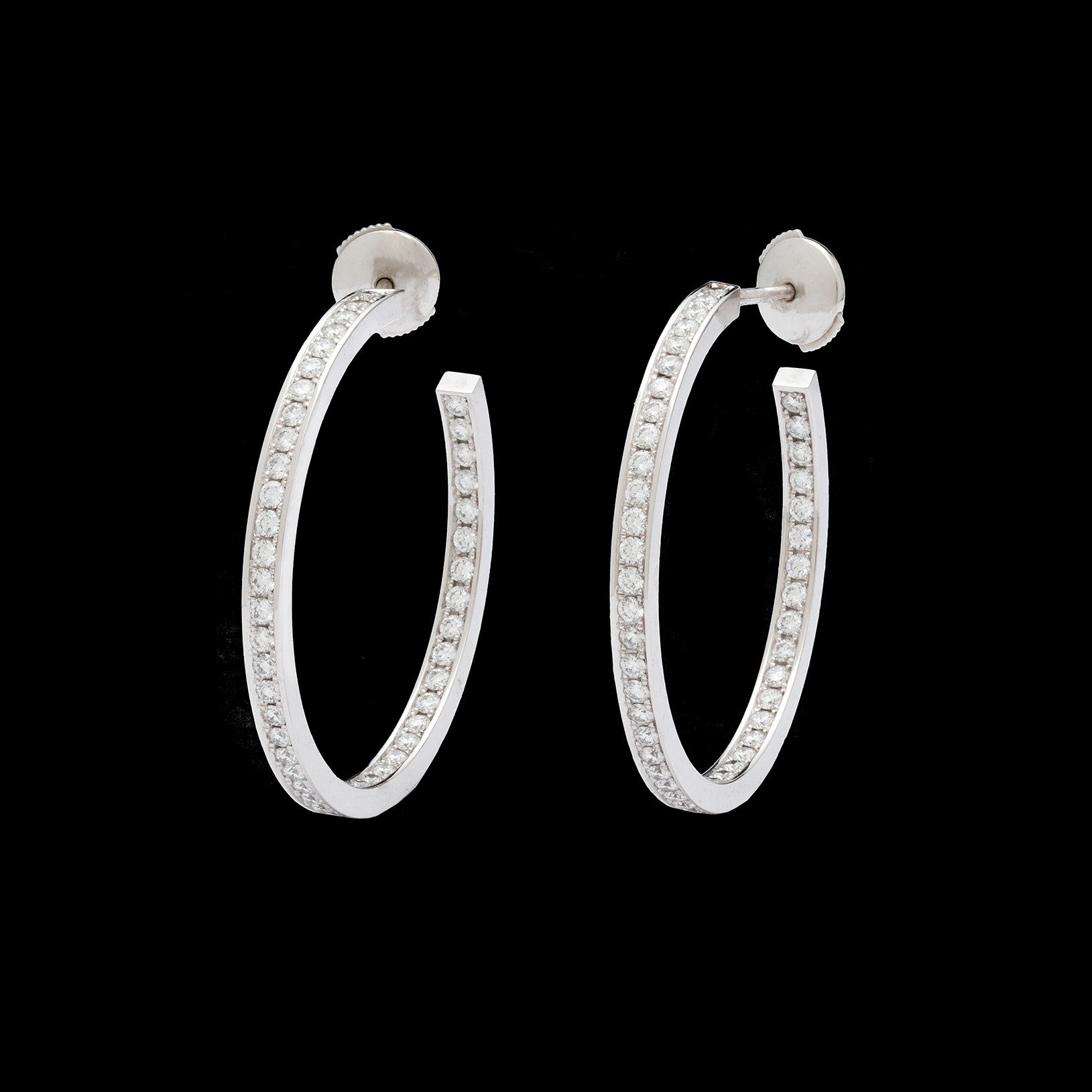 cartier diamond earrings hoops