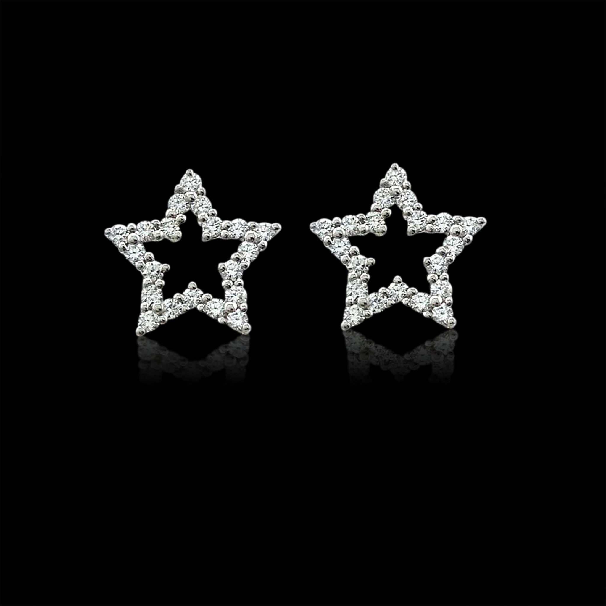 Co. Diamond and Platinum Star Earrings 