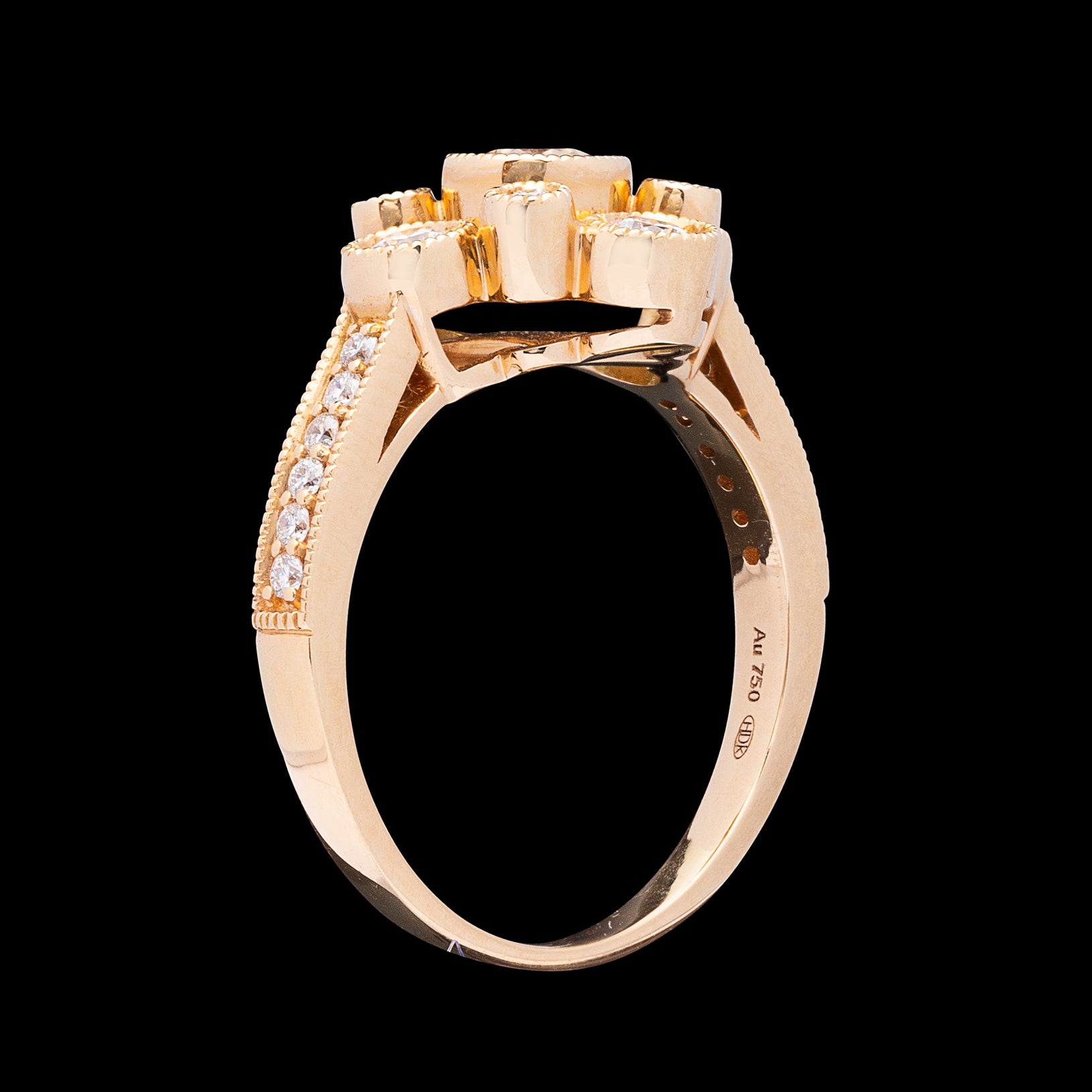 Hans D. Krieger Diamond & 18k Rose Gold Ring - 66mint Fine Estate Jewelry
