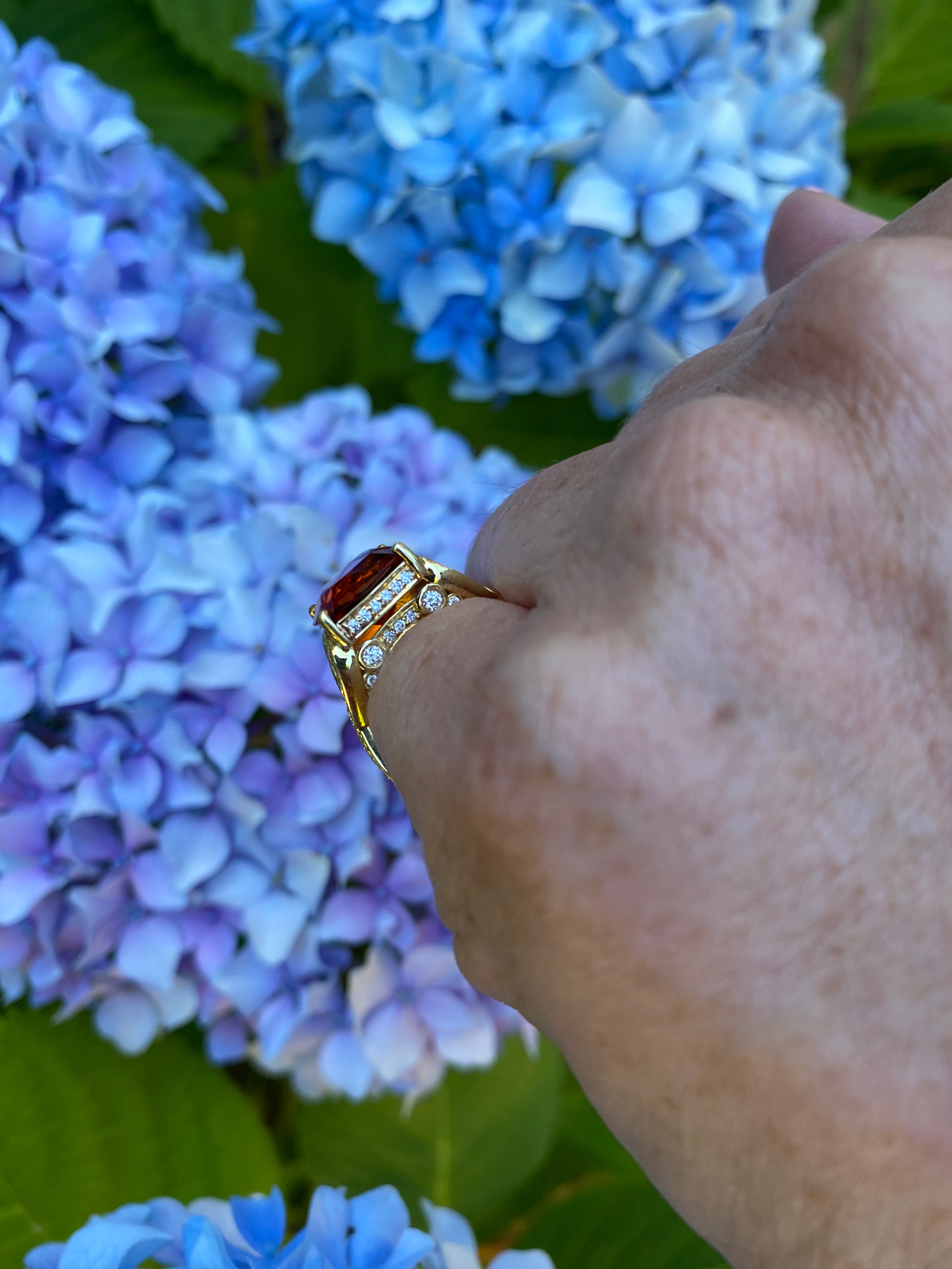 Citrine and Diamond Ring