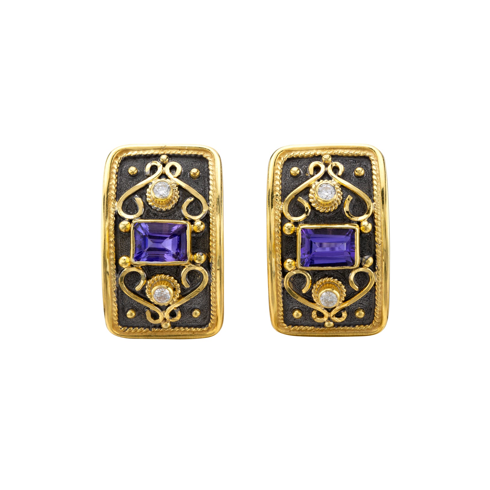 Georgiuos Collections Tanzanite & Diamond Earrings