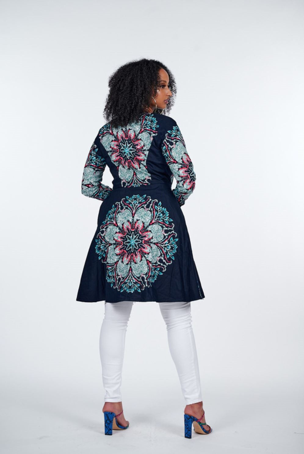 Zainab African Print Jacket Dress - Black