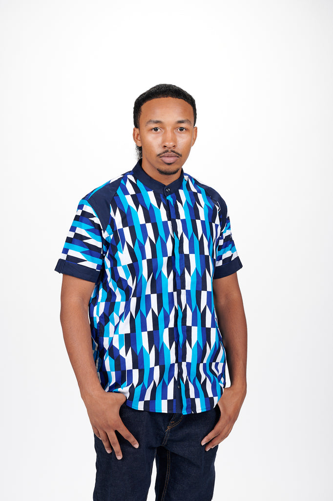 Rayna Men's Long Sleeve Shirt (African Print Traditional Shirt) - Chimzi