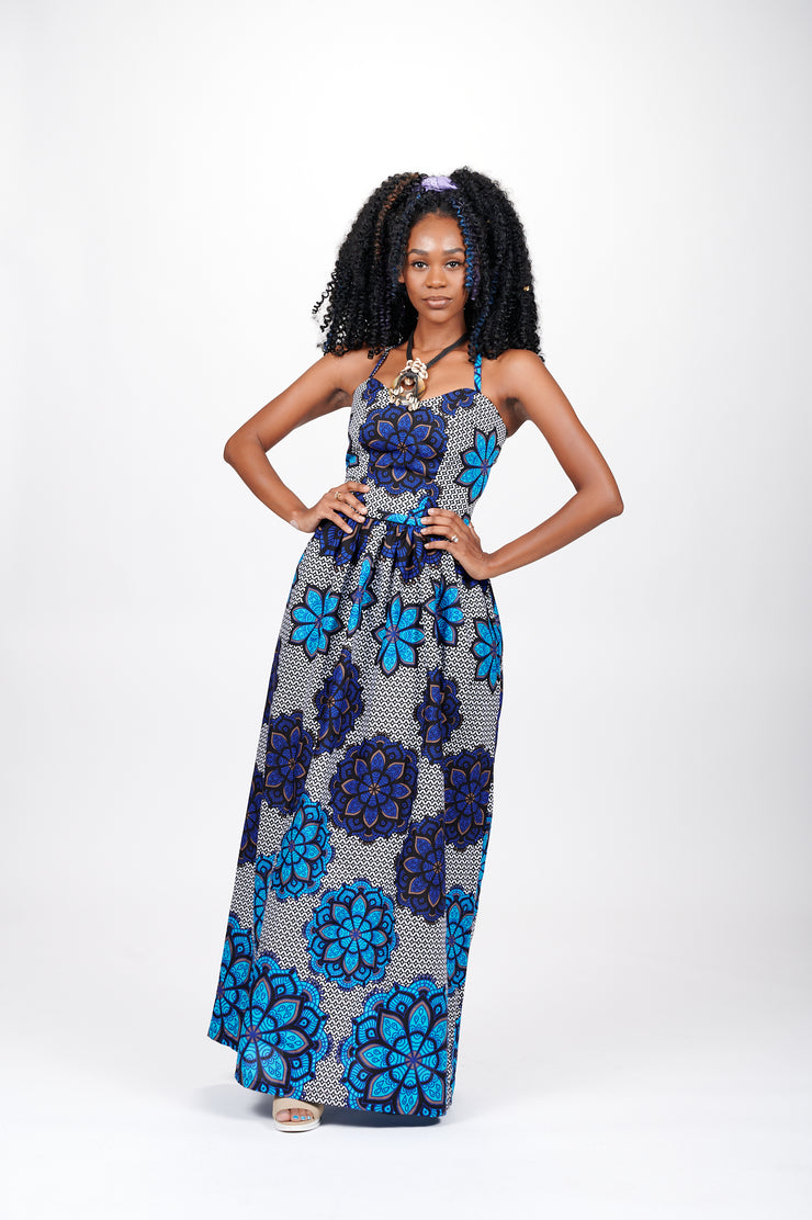 a line african print dress