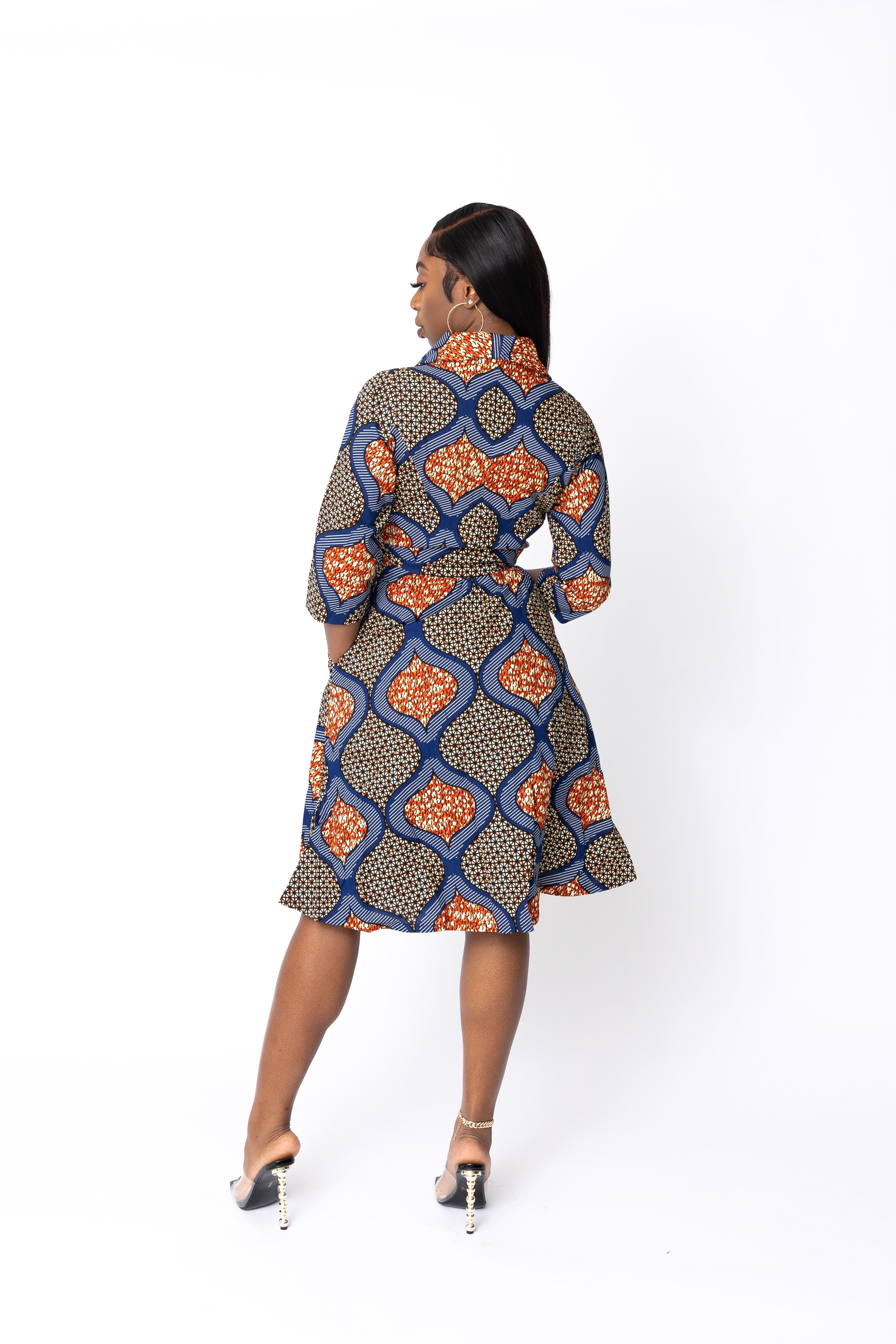 Mologo African Print Wrap Dress