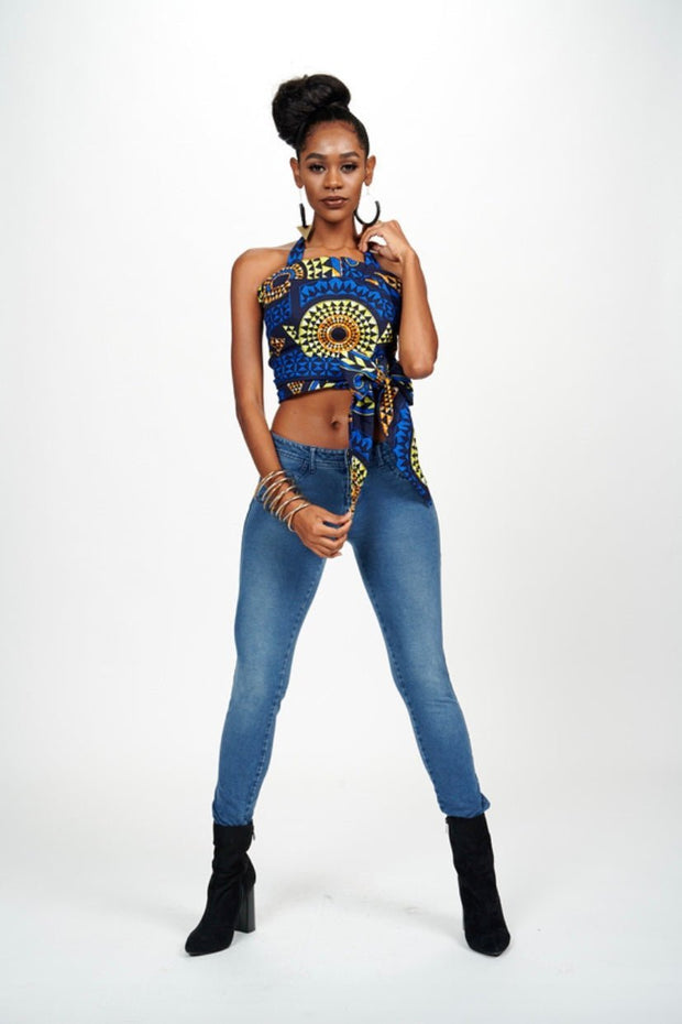 Adunni African print Off Shoulder Cropped Top – Ray Darten
