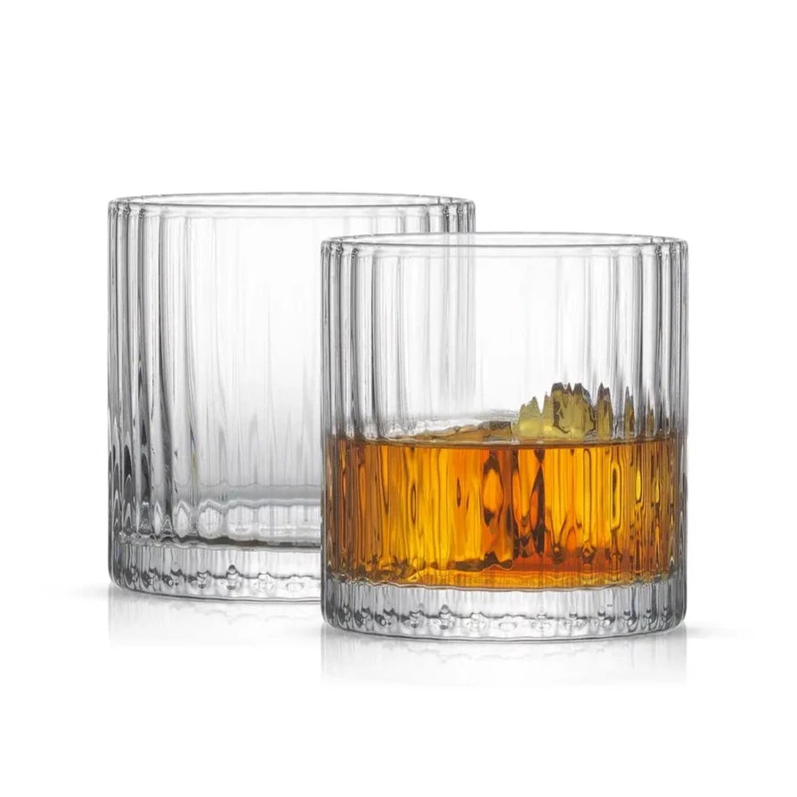 Fluted Old Fashion Whiskey Glasses