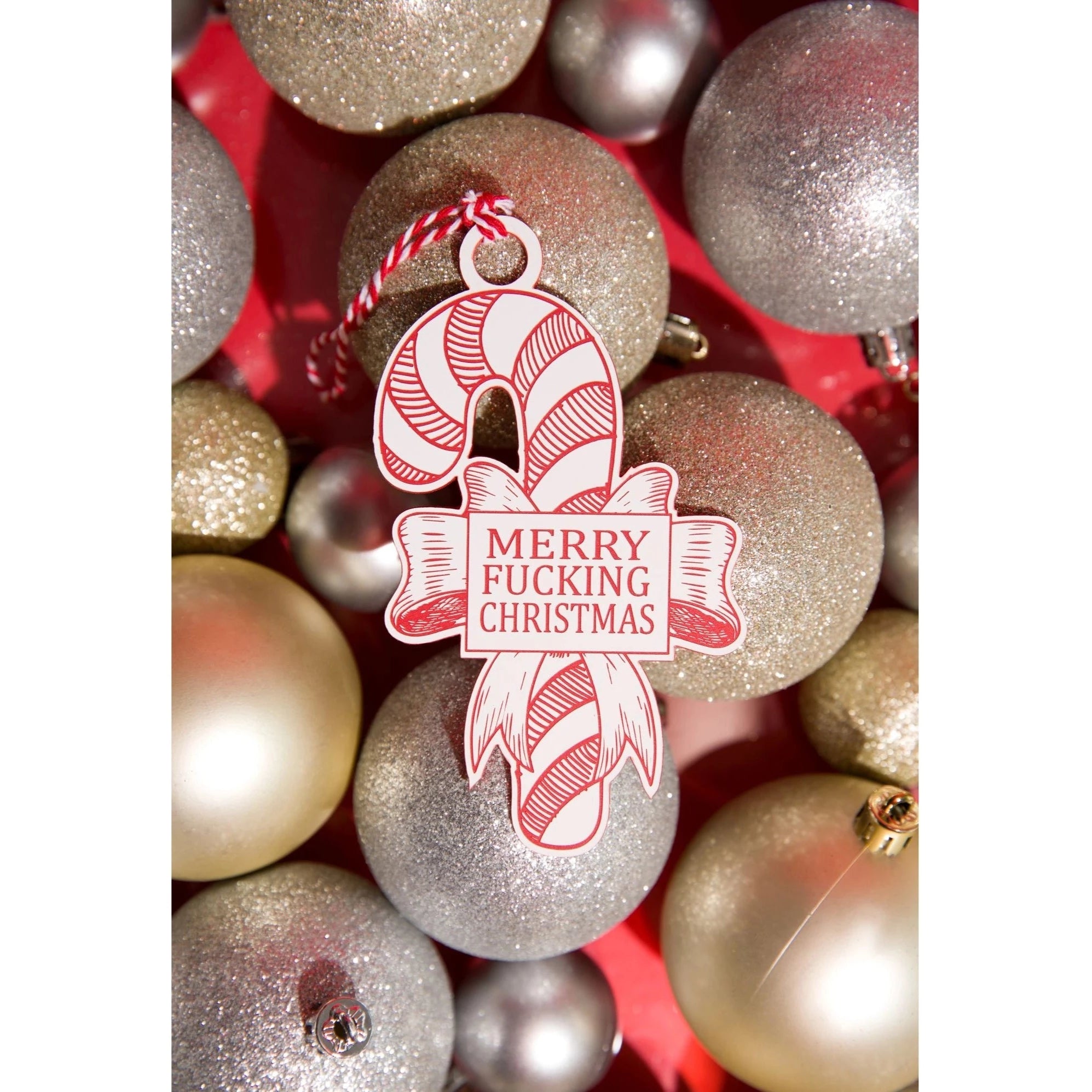 Merry Effing Xmas Candy Cane Ornament