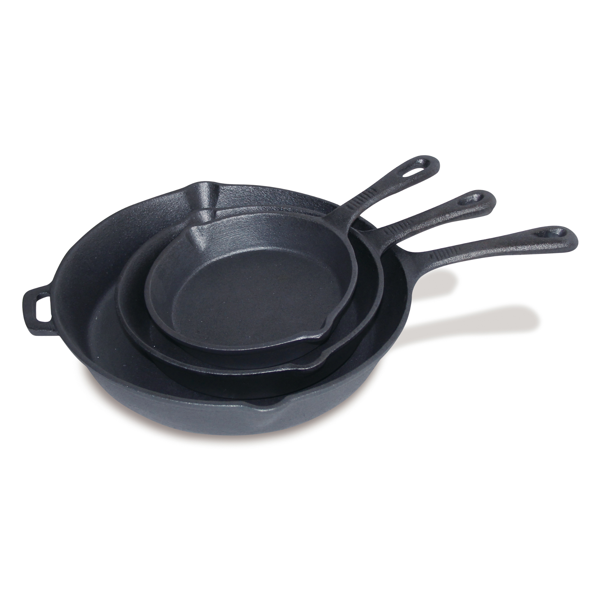 3pc Pre-Seasoned Cast Iron Skillet Set – Happy Box