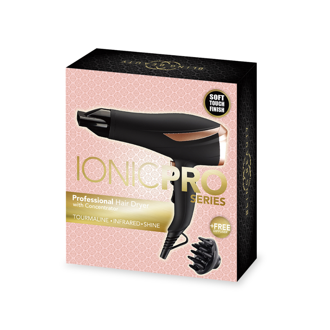 Professional Hair Dryer - Black/Rose Gold