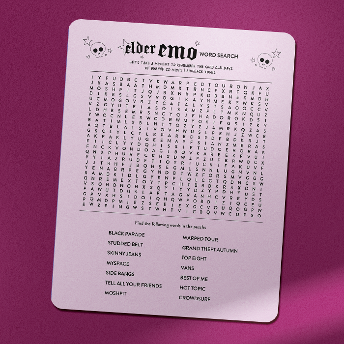 Emo Word Search