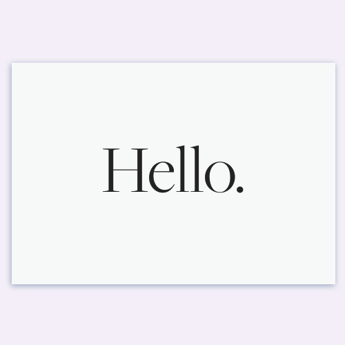 Simple Hello Card