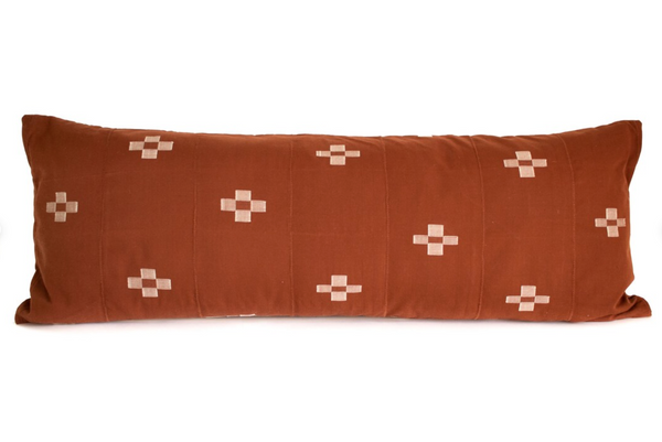14"x36" Collection No. 1 - Rust - Long Lumbar Pillow Cover - Kente - Handwoven - Patterned