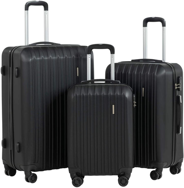 Black three piece suitcase set